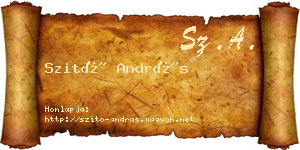 Szitó András névjegykártya